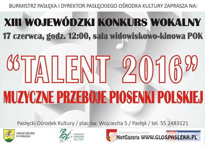 Talent 2016 – konkurs wokalny już w piątek