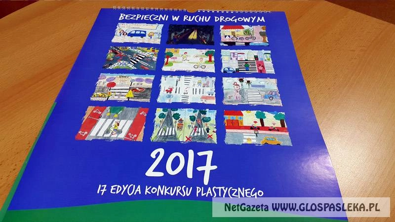 Policyjny kalendarz z rysunkami dzieci