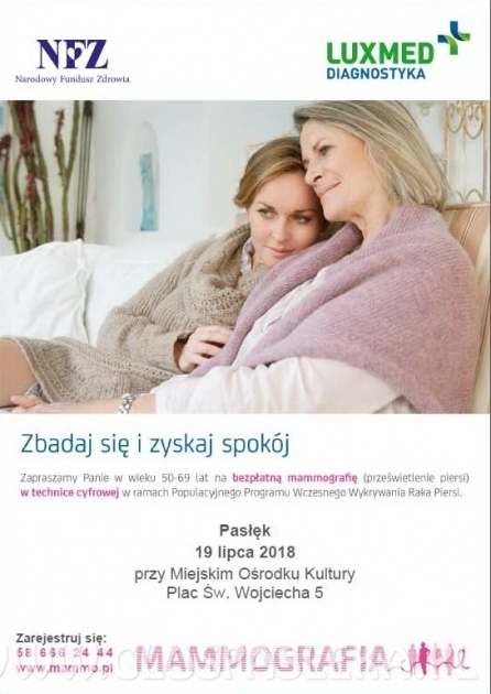 Badanie mammograficzne w Pasłęku