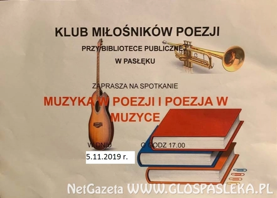 Przypominamy - Klub Miłośników Poezji zaprasza