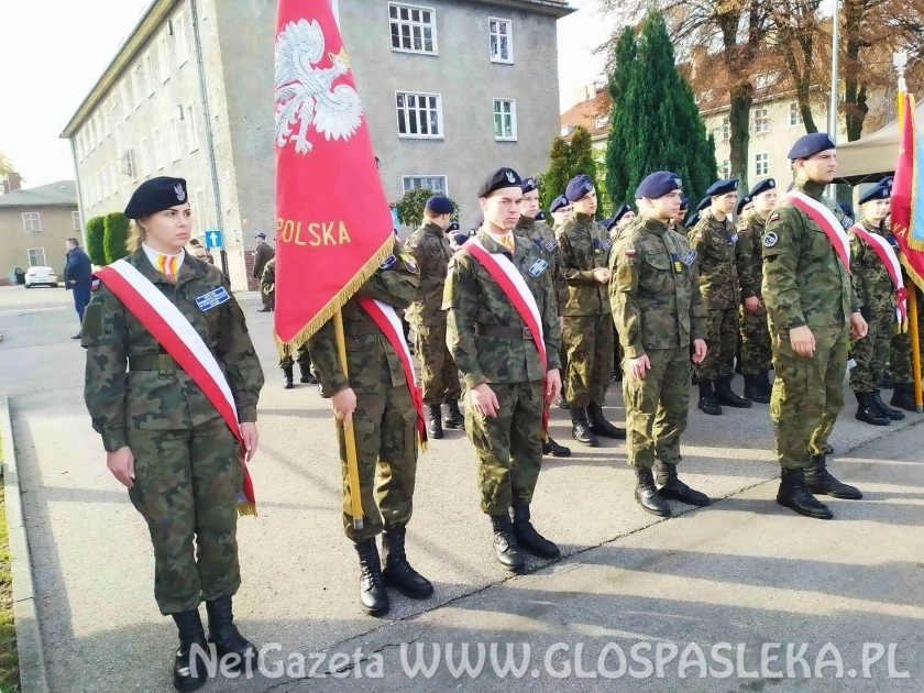 Sztandar ZSEiT salutuje sztandarowi pułku
