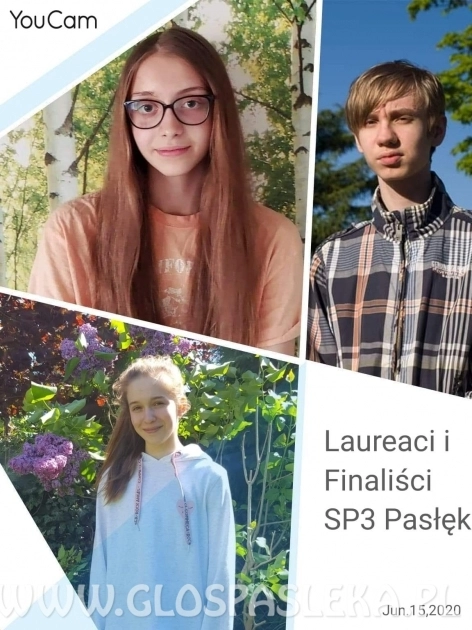 Laureaci finaliści konkursów Szkoły Podstawowej nr 3 w Pasłęku