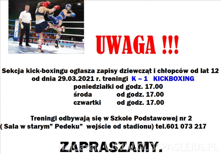 Sekcja kick - boxingu zaprasza