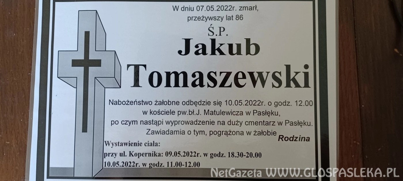 Zmarł Jakub Tomaszewski