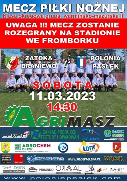 Polonia gra z Zatoką Braniewo - mecz odwołany