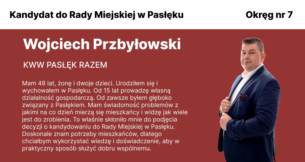 Kandydat do rady miejskiej w Pasłęku