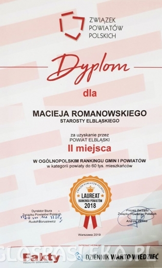 Powiat elbląski nagrodzony